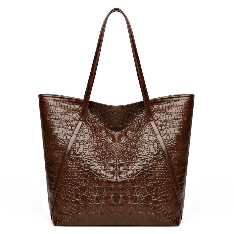 Leather Work Bag Women - Borsa tote semplice e versatile con