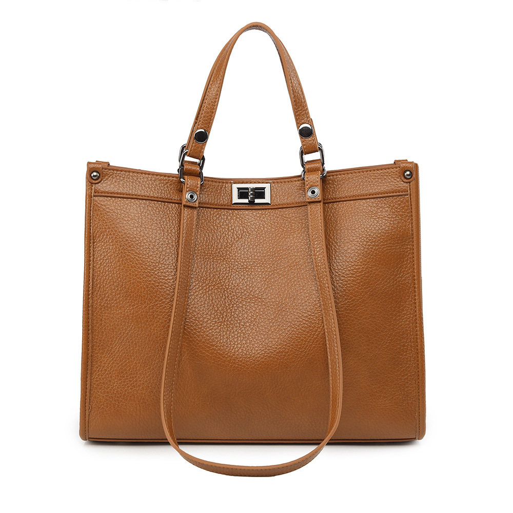 Leather Work Bag Women - Borsa a Tracolla da Donna di