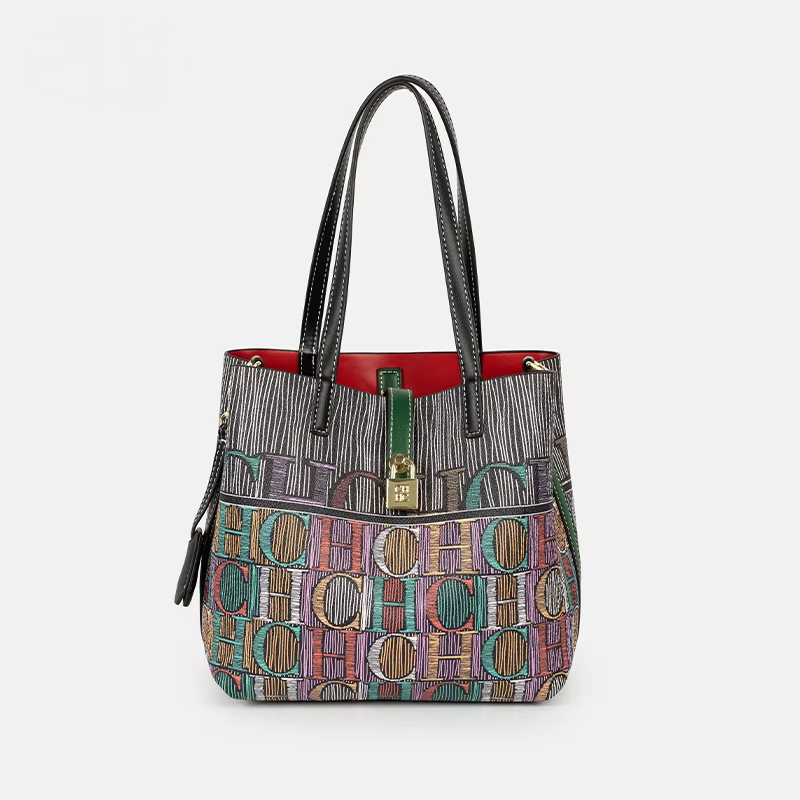 Leatherwork Art - Borsa a secchiello CH Art stampata