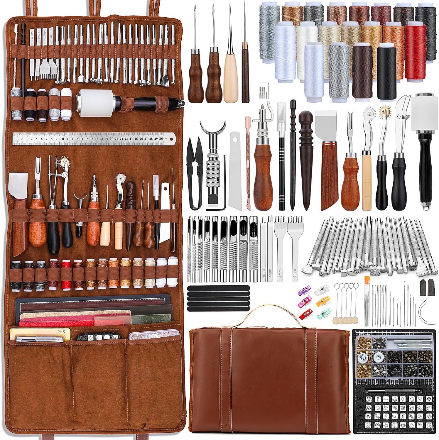 Leatherwork Craft - Kit Professionale per Lavorazione Pelle con