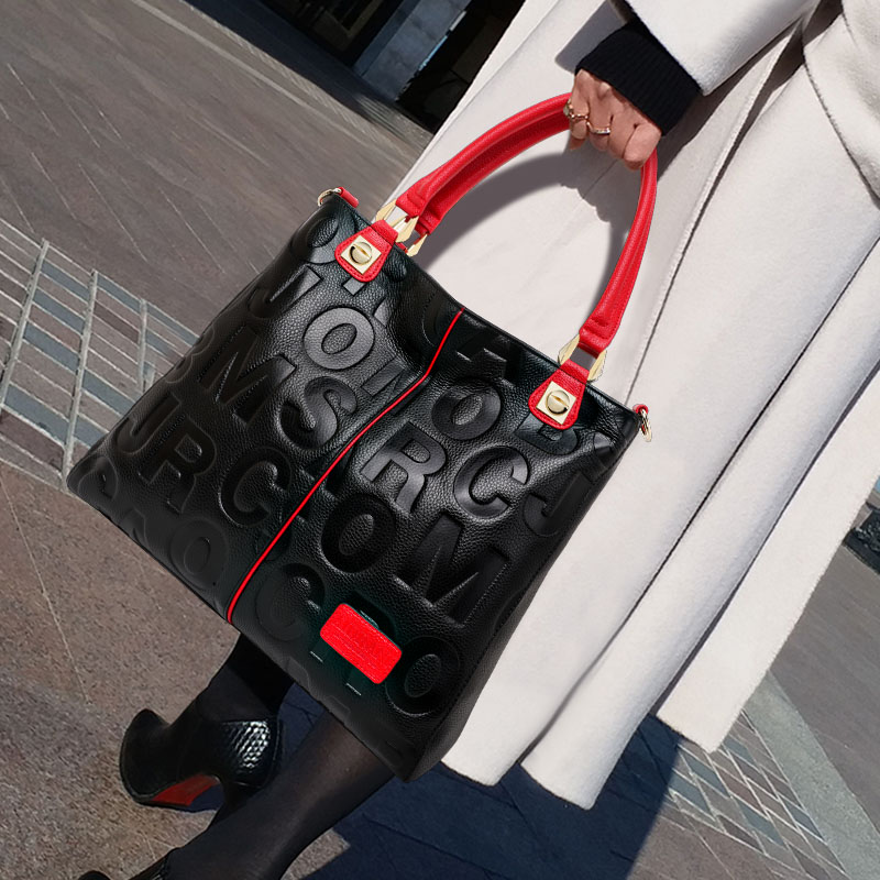 Leather Work Bag Women - Borsa Tote in Vera Pelle di