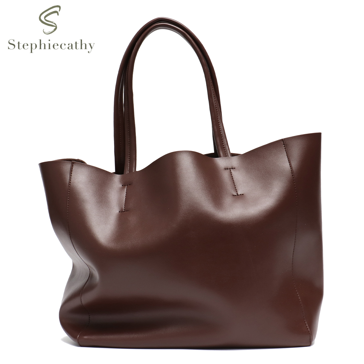 Leather Work Bag Women - Borsa tote di grande capacità per