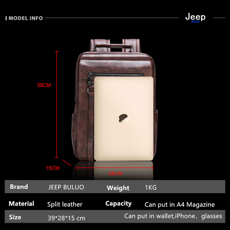 Zaino in Pelle da Uomo Jeep Bu - Leather Work Rucksack Mens recensione e prezzo