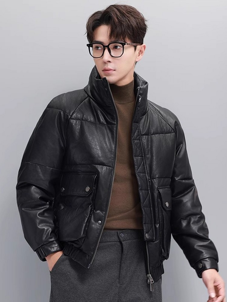 Piumino invernale da uomo cald - Leather Work Jacket With Hood recensione e prezzo