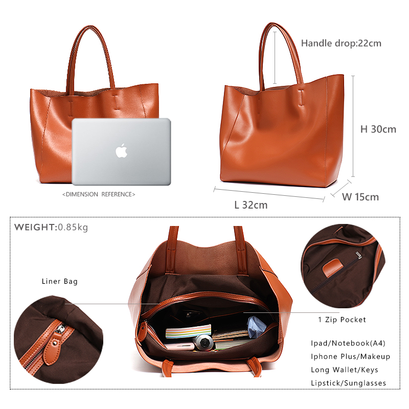 Borsa tote grande minimalista  - Leather Work Bag Women recensione e prezzo
