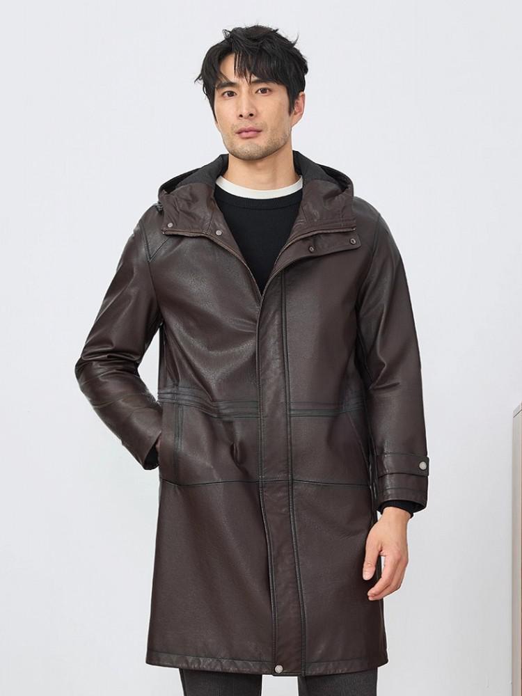 Moda uomo autunno nuova giacca - Leather Work Jacket With Hood recensione e prezzo