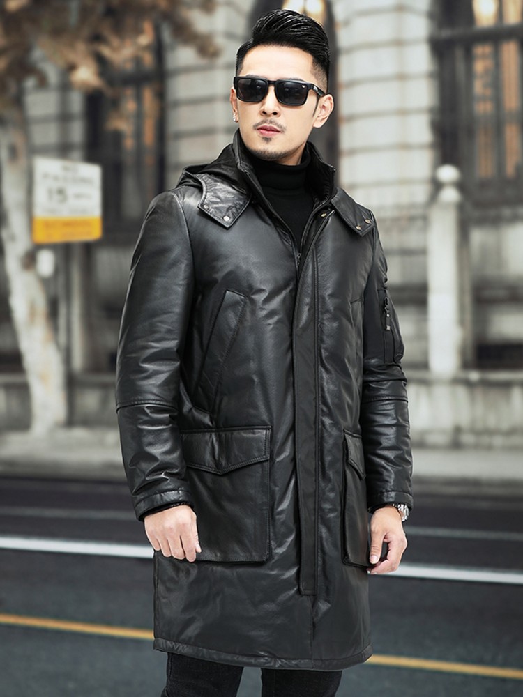 Piumino invernale da uomo in v - Leather Work Jacket With Hood recensione e prezzo