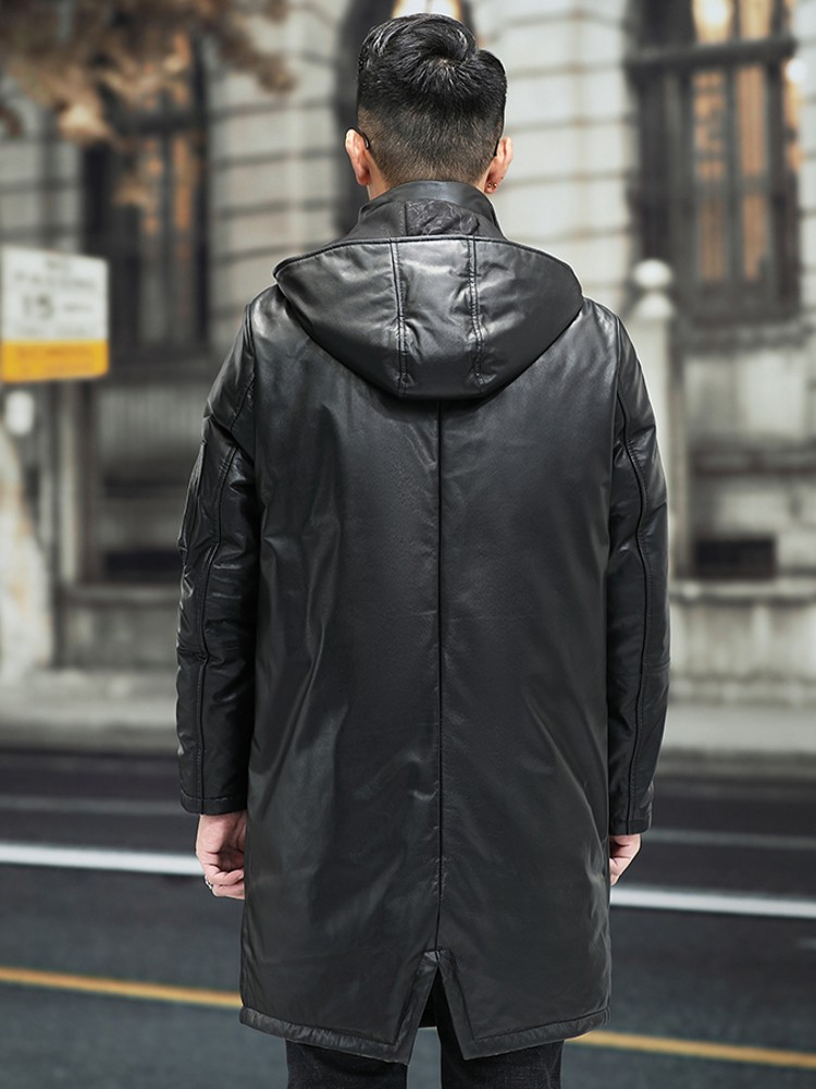 Piumino invernale da uomo in v - Leather Work Jacket With Hood recensione e prezzo